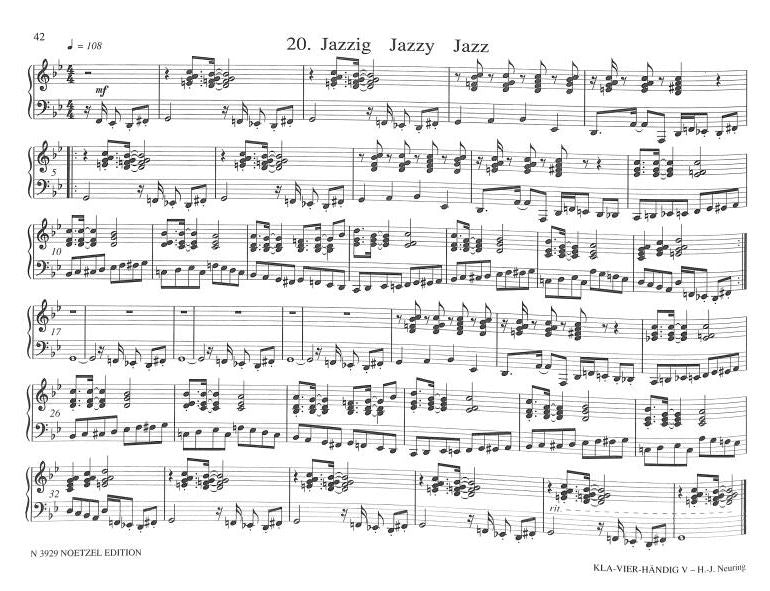 KLA-VIER-HÄNDIG V - das Rhythmusbuch Vol. 5 24 poppige Duostücke im 5-Ton-Unisono Vol. 5