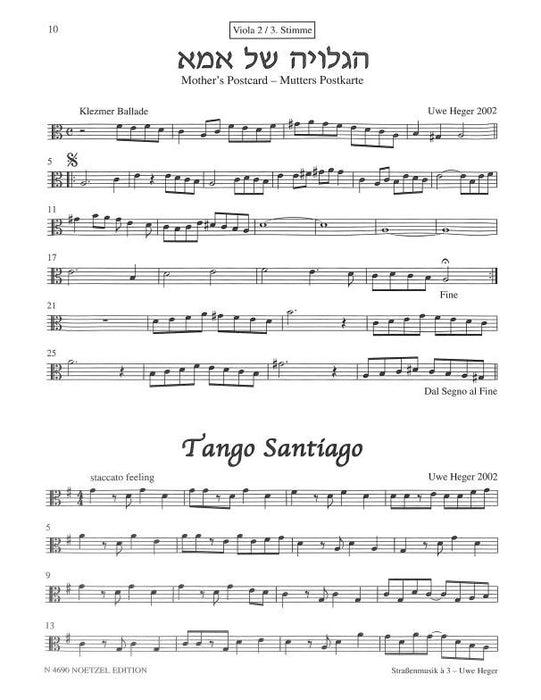 Straßenmusik à 3 Vol. 1 Klezmer, Blues, Ragtime und Latin-Folk Vol. 1