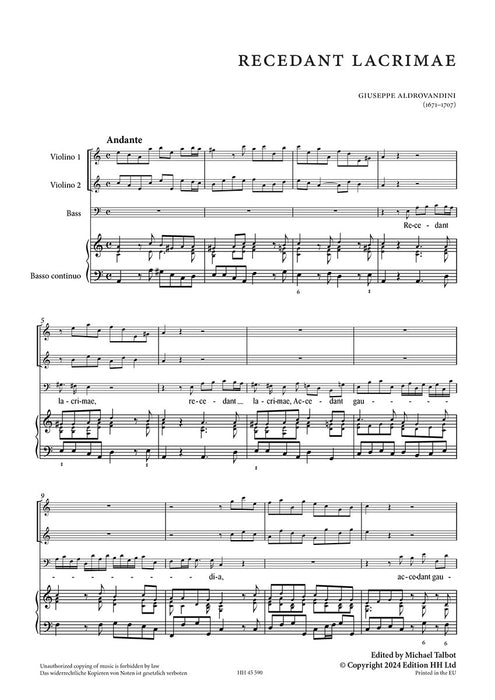 Two motets op. 3 from "Concerti sacri a voce sola con violini" -1703 op. 3