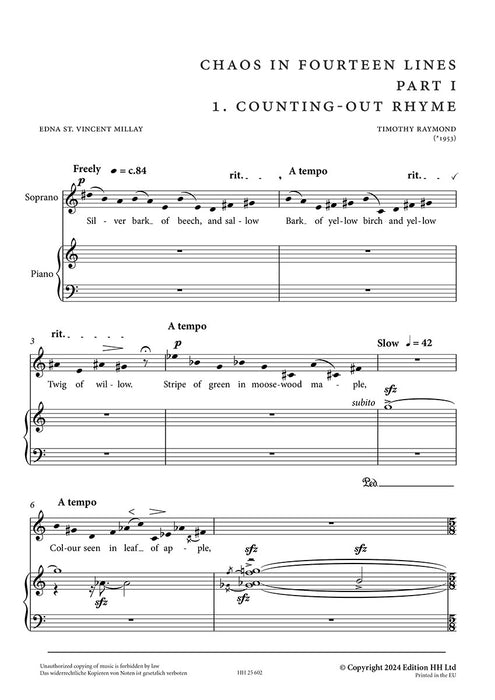 Chaos in fourteen lines soprano