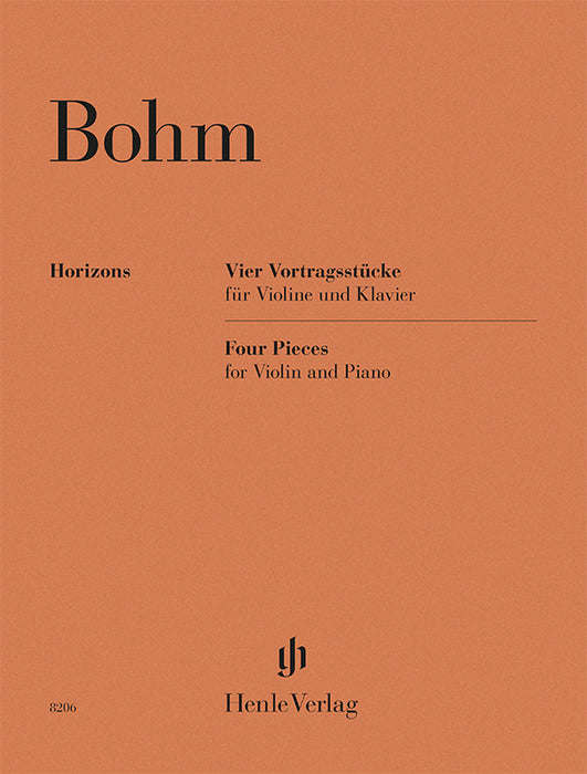 Carl Bohm: Four Pieces for Violin and Piano cover