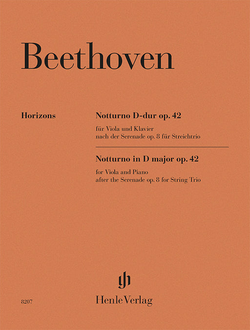 Ludwig van Beethoven: Notturno D major op. 42 for Viola and Piano after the Serenade op. 8 for String Trio cover