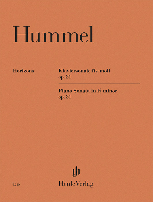 Johann Nepomuk Hummel: Piano Sonata f sharp minor op. 81 cover