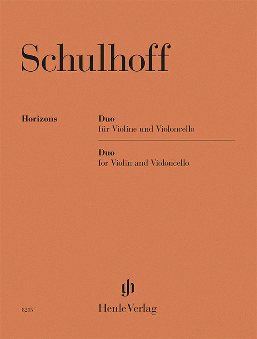 Erwin Schulhoff: Duo for Violin and Violoncello cover
