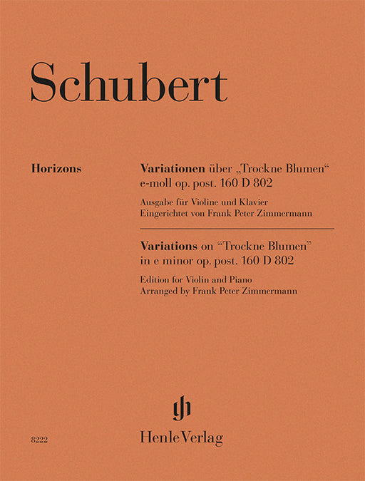 Franz Schubert: Variations on “Trockne Blumen” e minor op. post. 160 D 802 cover