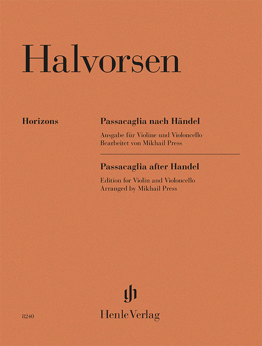Johan Halvorsen: Passacaglia after Handel cover