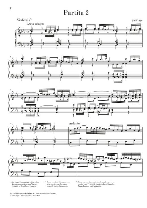 Partita 2 in c minor BWV 826 BWV 826 C minor
