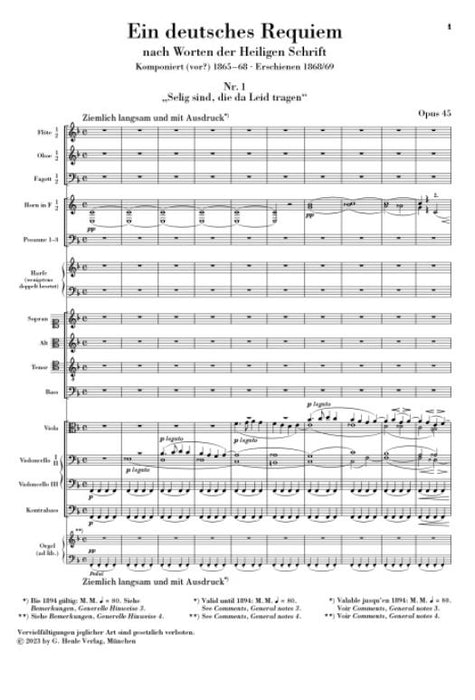 Ein deutsches Requiem op. 45 op. 45