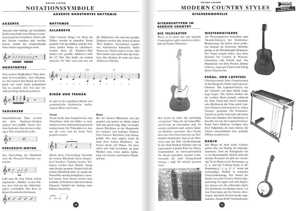Modern Country Styles - Guitar Lessons Mit Songs und Übungen