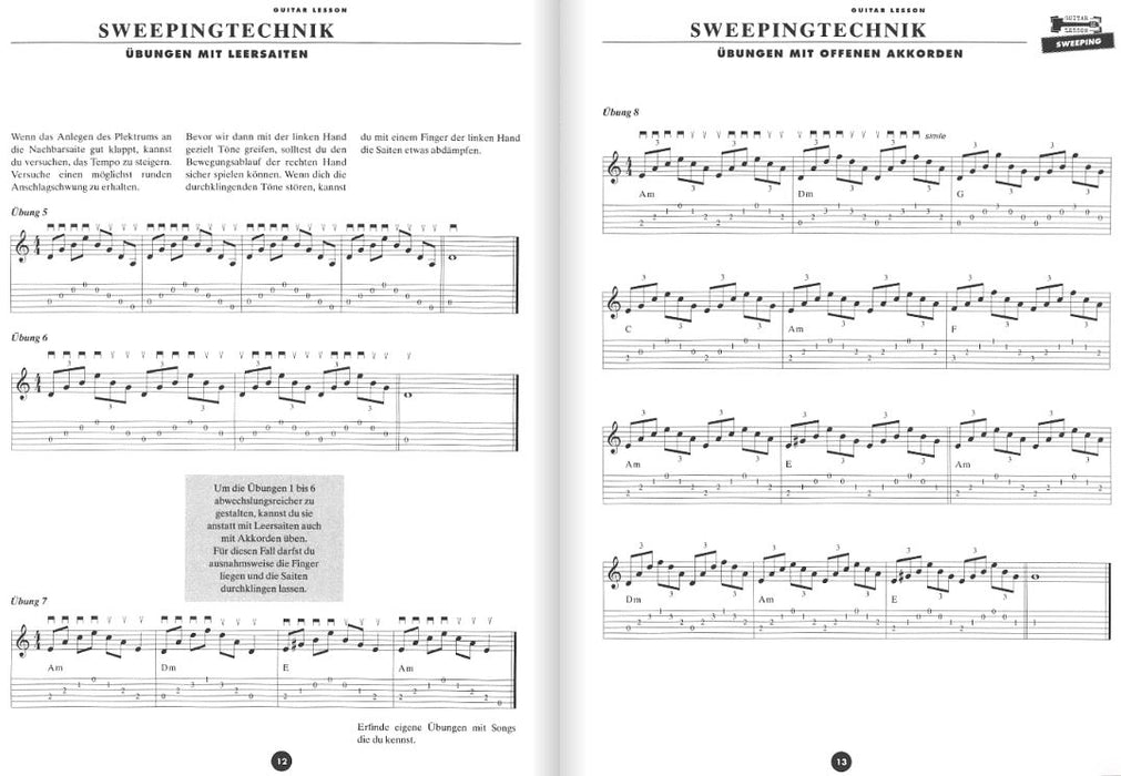 Sweeping - Guitar Lessons Mit Songs und Übungen