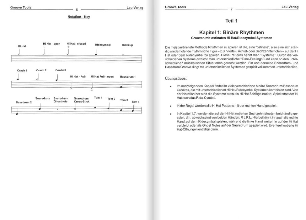 Modern Drumming Grooves Schlagzeuglehrbuch mit CD zum Mitspielen Groove Tools