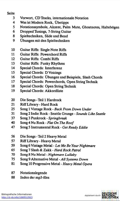 Modern Rock Styles 10 Songs