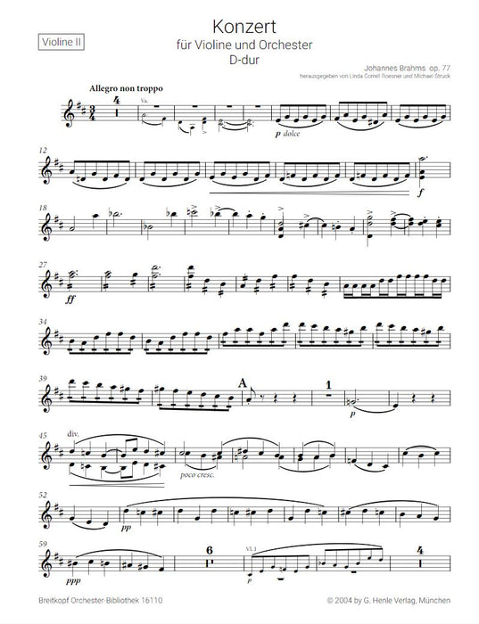 Concerto for Violin and Orchestra in D major op. 77 op. 77 D major