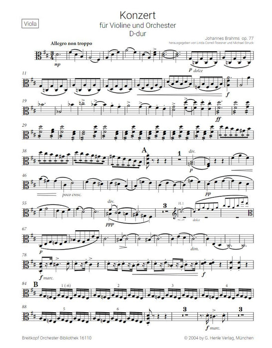 Concerto for Violin and Orchestra in D major op. 77 op. 77 D major