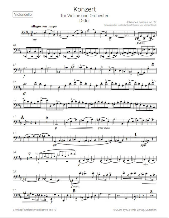 Concerto for Violin and Orchestra in D major op. 77 op. 77 D major