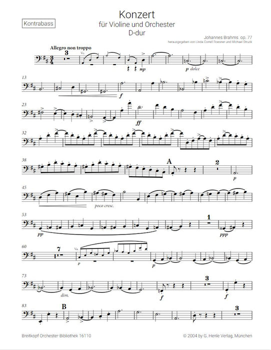 Concerto for Violin and Orchestra in D major op. 77 op. 77 D major