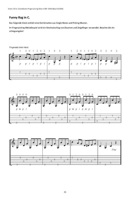 12 Lektionen Fingerpicking Gitarre