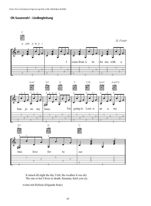 12 Lektionen Fingerpicking Gitarre