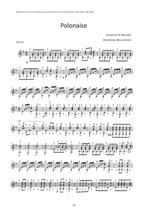 Werke für Gitarre solo und Gitarre mit Violine oder Flöte biografisch eingeführt von Nicola Giuliani