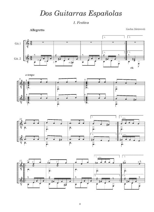 Dos Guitarras Españolas Spanische Duette ab mittlerem Schwierigkeitsgrad