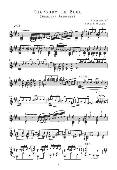 Rhapsody in Blue bearbeitet für Gitarre