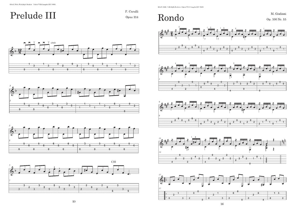 Pick-Style Studien (mit Tabulatur) Klassische Spielstücke für Plektrum-Gitarre