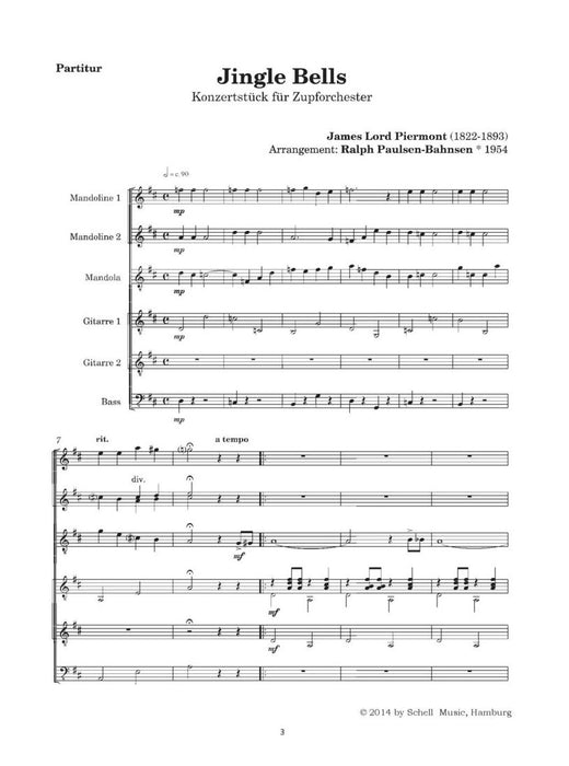 Jingle Bells Konzertstück für Zupforchester