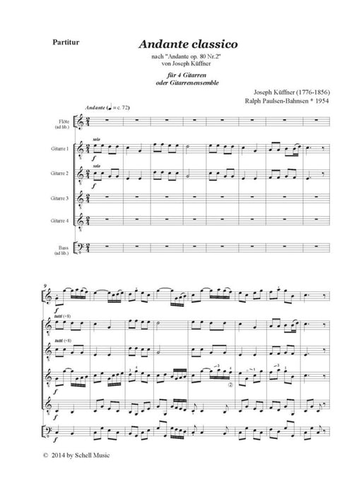 Andante Classico nach Andante op. 80, Nr. 2 von Joseph Küffner