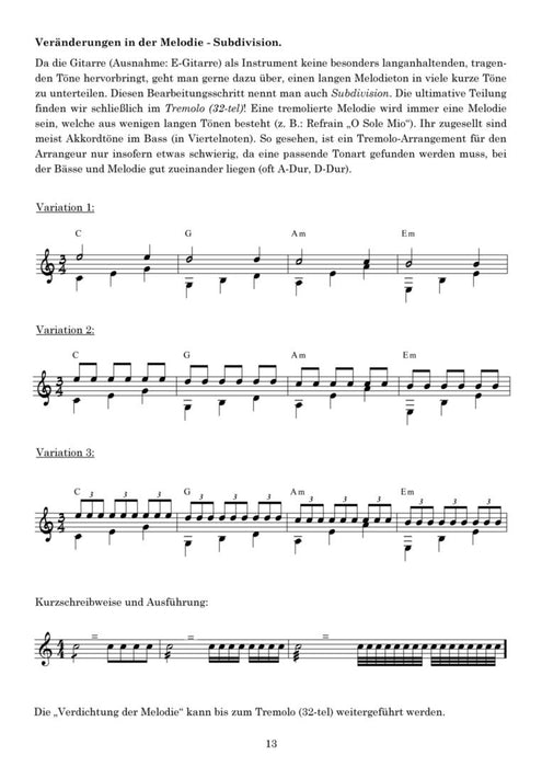 Arrangieren für den Gitarristen Musik-Schreiben für Gitarre oder kleines Ensemble