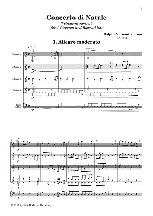 Concerto di Natale Weihnachtskonzert für Gitarrenensemble