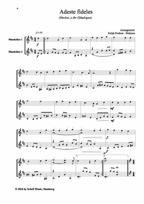 Gloria in Excelsis Deo 24 Weihnachtslieder für 2 Mandolinen