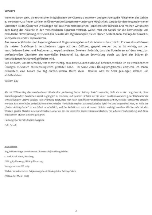 Wege zum virtuosen Gitarrenspiel - Dreiklang Etüden