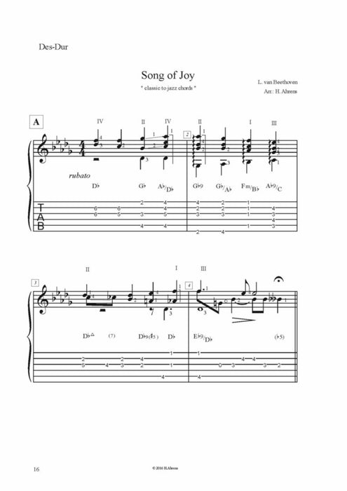 Das Moderne Arrangement für Konzertgitarre Reharmonisationen zu Beethovens "Ode an die Freude"