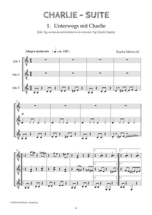 Charlie - Suite Hommage an Charlie Chaplin Komposition für 3 Gitarren