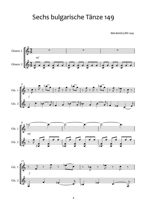 Béla Bartók für Gitarren-Duo
