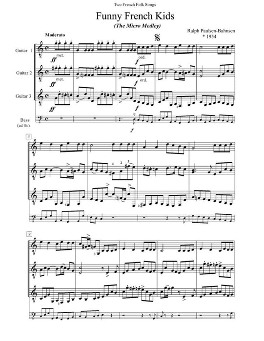 Funny French Kids Ein Spielstück für 3 Gitarren (Bass ad lib.)