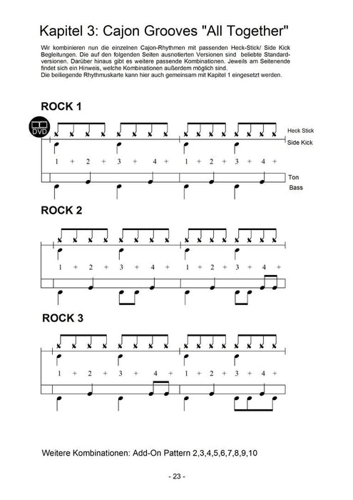 Cajon Styles mit Heck Stick & Side Kick