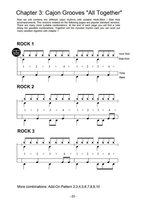 Cajon Styles for Heck Stick & Side Kick