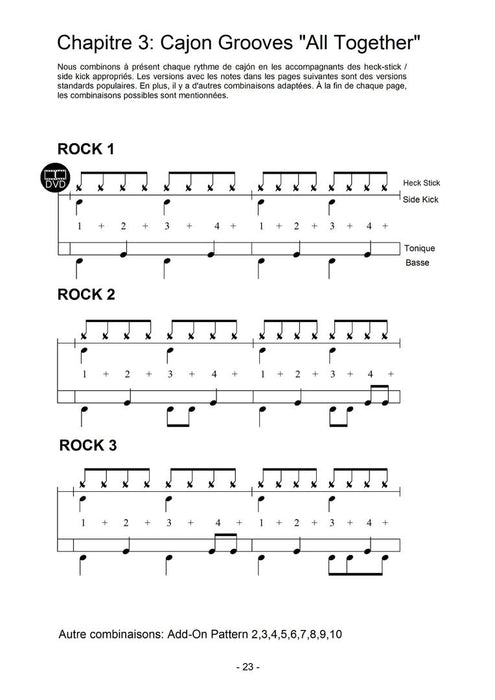 Cajon Styles avec Heck Stick & Side Kick