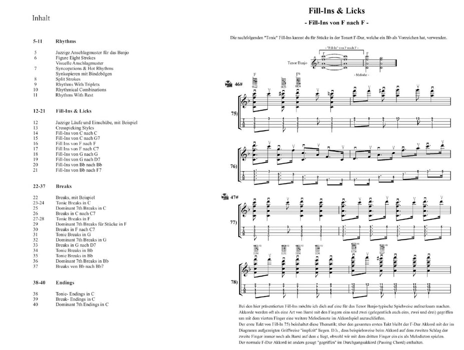 Rhythms, Fill-Ins & Breaks für Tenor Banjo