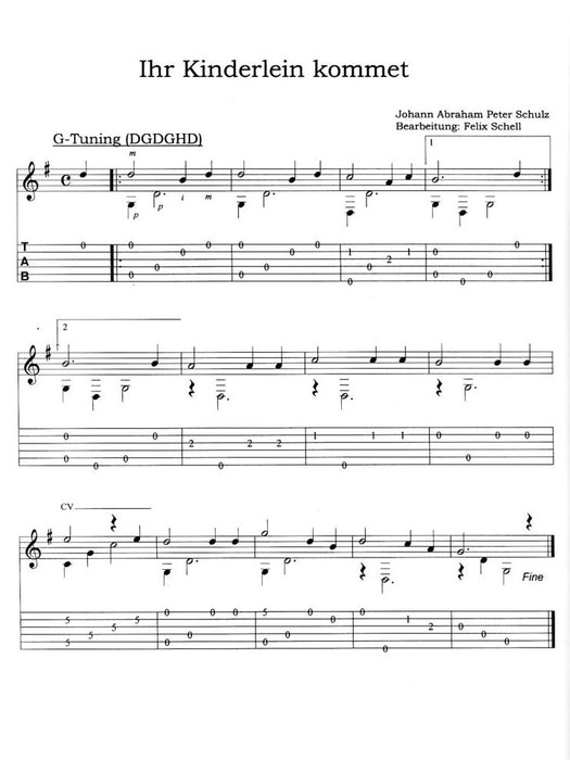 Open Tuning Weihnachten Leichte Arrangements für Gitarre solo