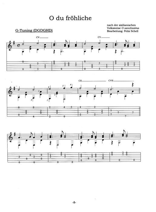 Open Tuning Weihnachten Leichte Arrangements für Gitarre solo