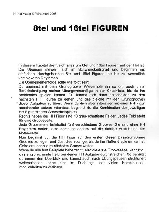 Hi-Hat Master Ein modernes Übungssystem für den kreativen Umgang mit der Hi-Hat