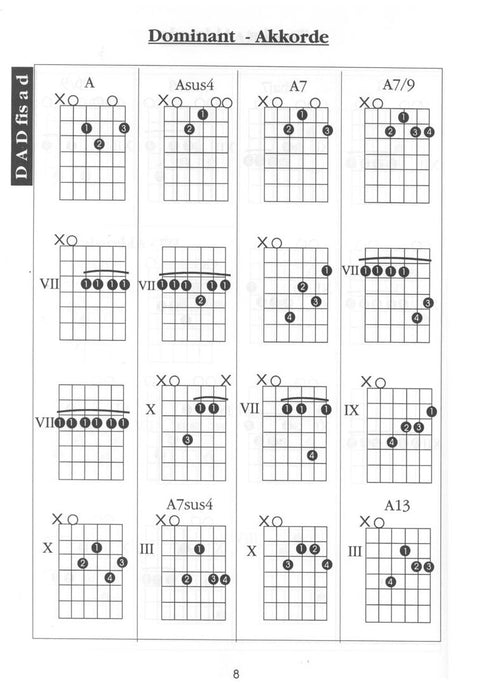 Open Tuning Chordbook Mit Akkorden, Skales und Intervallen in 5 Open Tunings