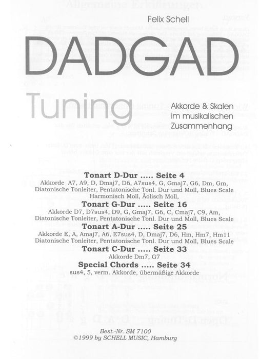 DADGAD Tuning Akkorde und Skalen