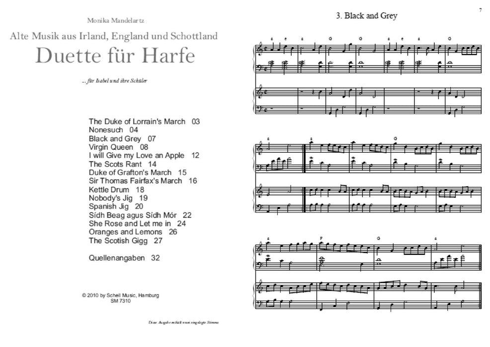 Duette für Harfe 1 Vol. 1 Alte Musik aus England, Irland und Schottland Vol. 1