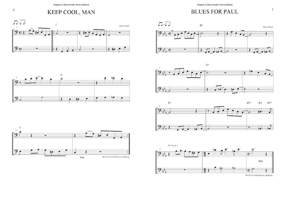 Duette: Ragtime & Blues Bass-Schlüssel Instrumente