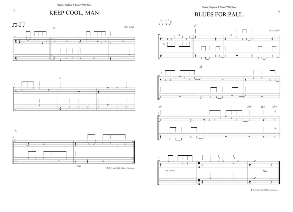 Duette: Ragtime & Blues Bass-TAB Edition
