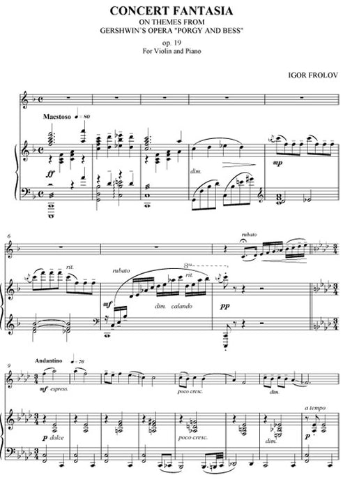 Concert Fantasia themes Gershwin's