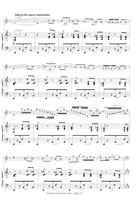 Franz Waxman: Carmen Fantasie - reduction for viola and piano